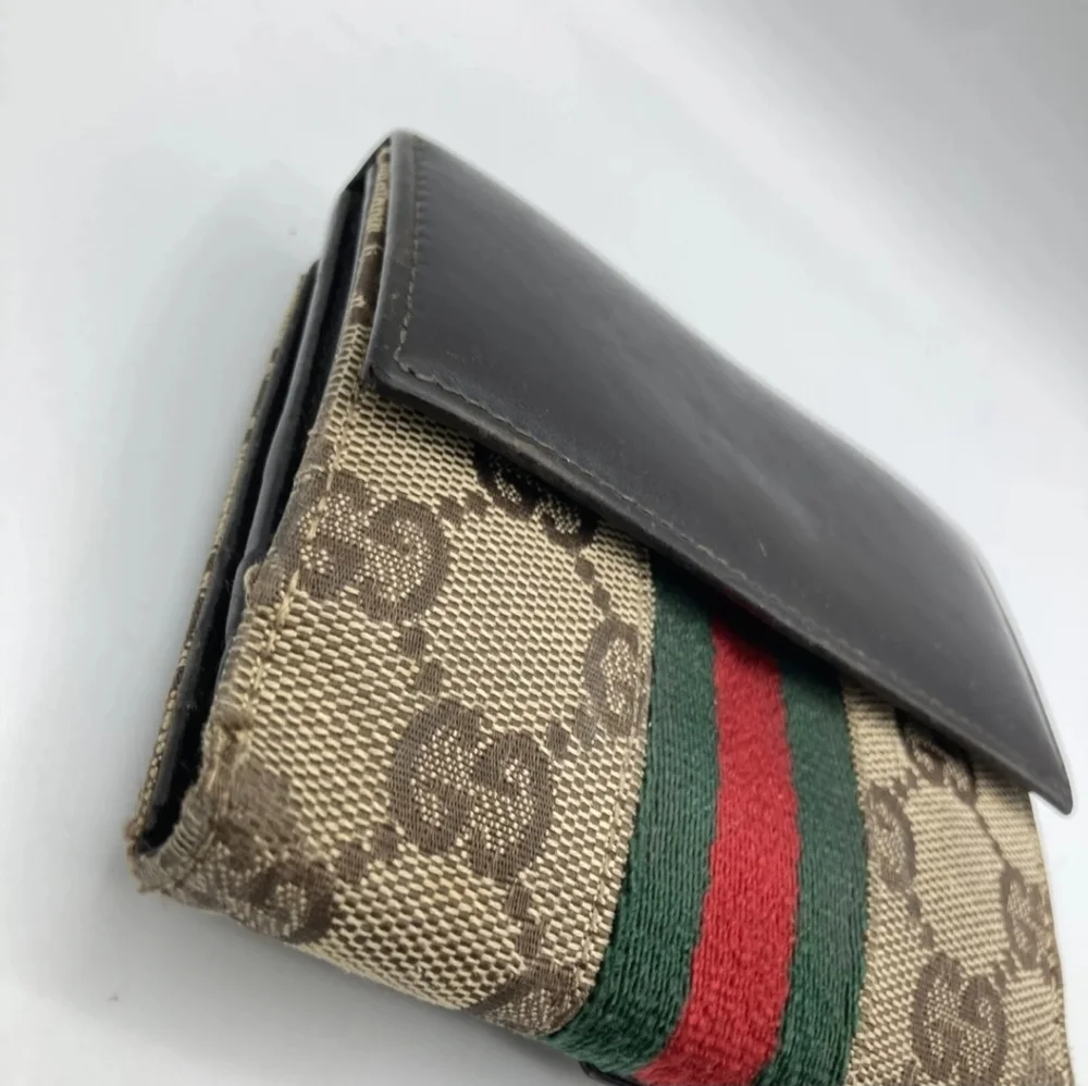 🤎🔹️GUCCI 🔹️purse Leather wallet Italy GG Canvas Brown Supreme - Picture 3 of 15